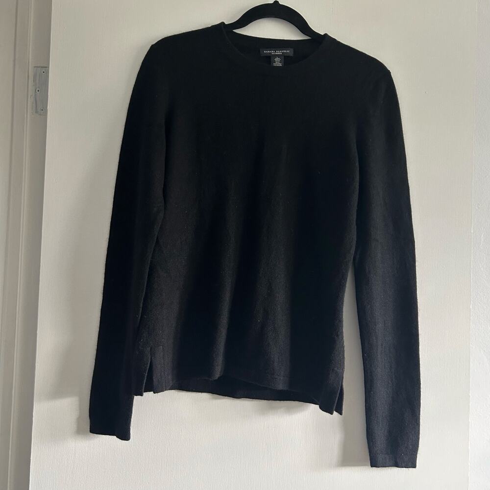 Banana Republic Black 100% Cashmere Crewneck Sweater Women’s S -EUC